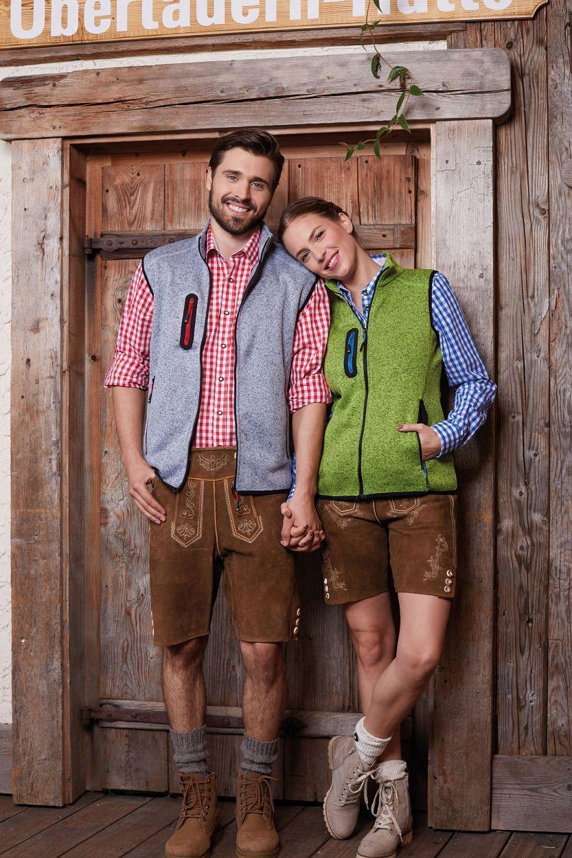 Men's Knitted Fleece Vest "JN774" in Royal-Melange/Red, Größe 3XL - Daiber