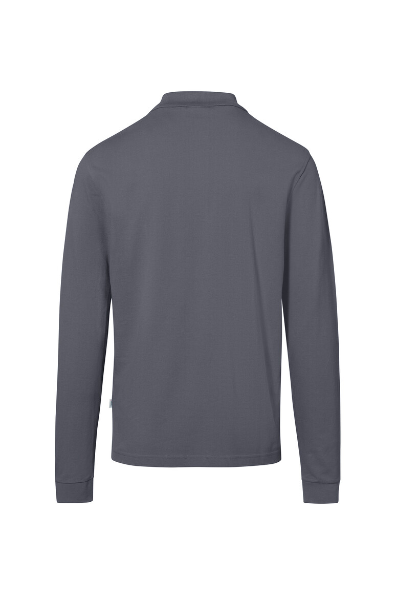 HAKRO 817 Pocket-Longsleeve-Polo MIKRALINAR® ECO in Anthrazit, Größe 6XL