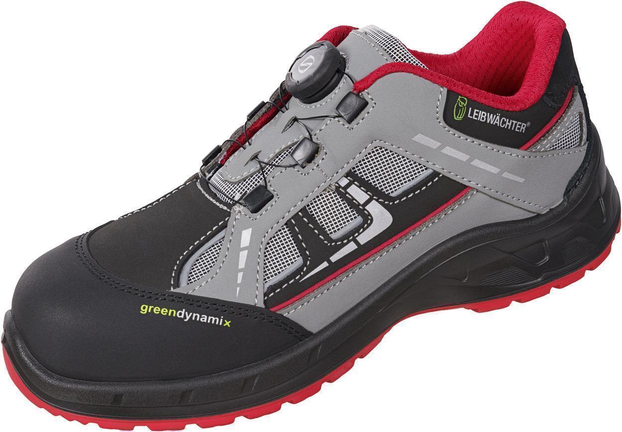 Halbschuh L1285 Dublin in Grau/Schwarz/Rot, Gr. 47 von Leibwächter