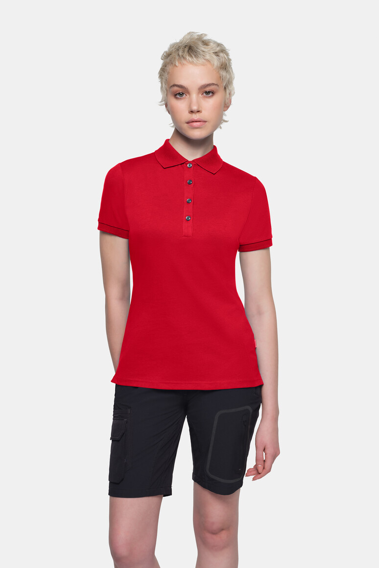HAKRO 214 COTTON TEC® Damen Poloshirt in Rot, Größe 3XL