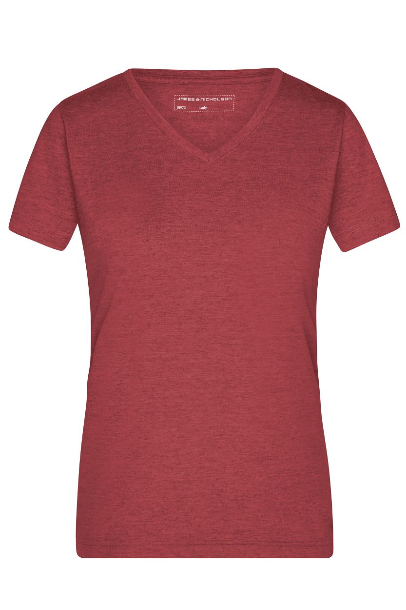 Ladies' Heather T-Shirt "JN973" in Wine-Melange, Größe 2XL - Daiber
