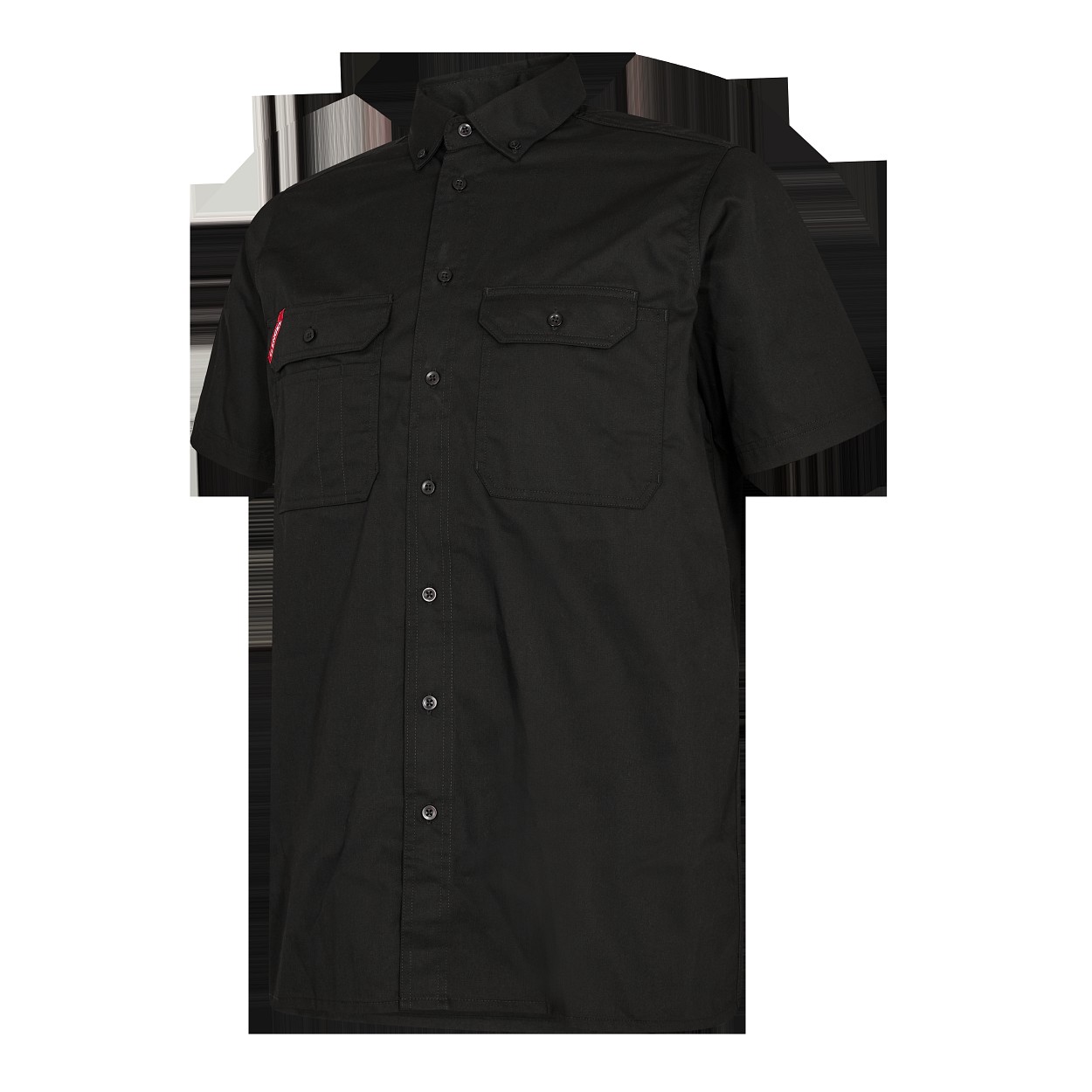 ENGEL Extend kurzärmliges Herrenhemd in Schwarz, Größe 47/48