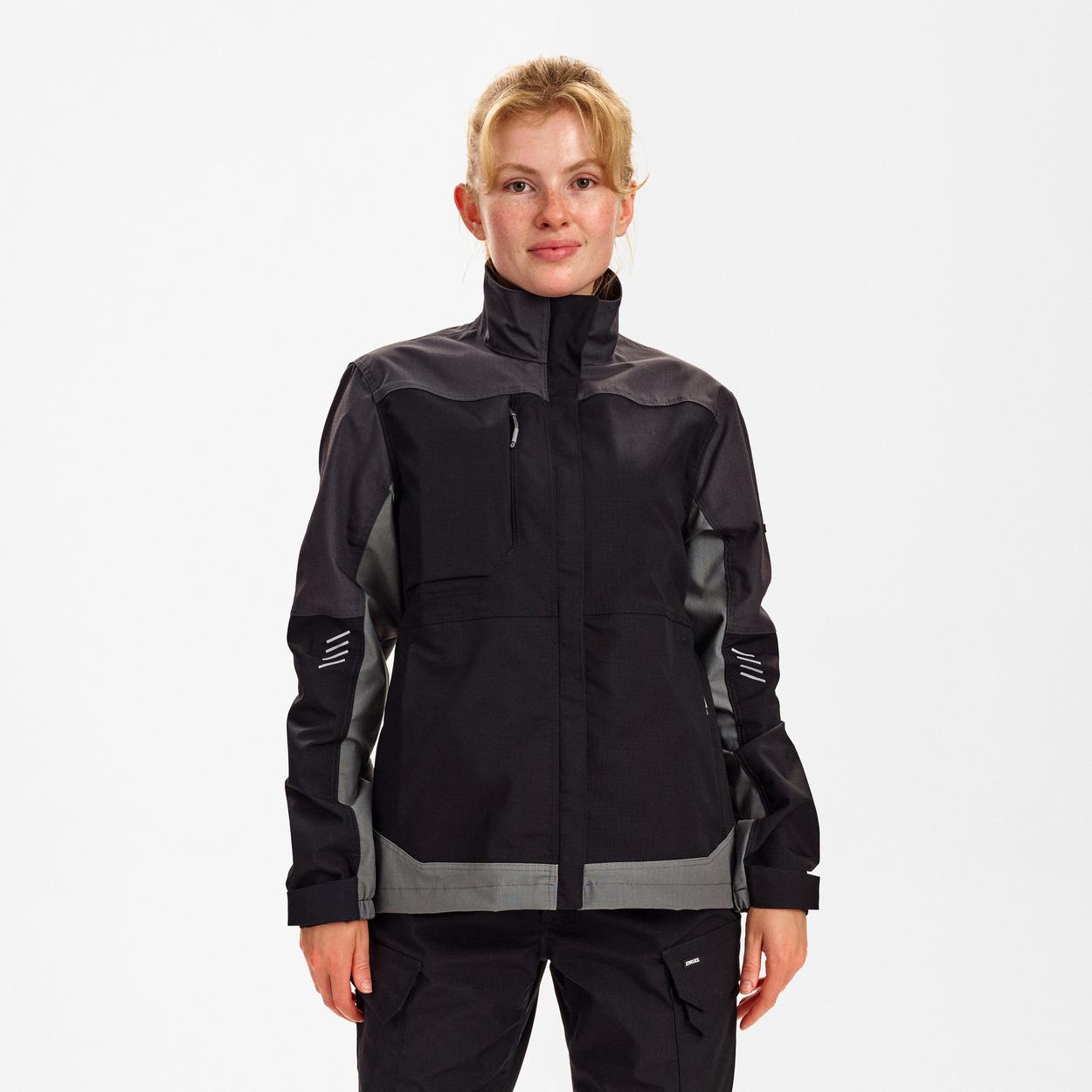 ENGEL Entire Damen Arbeitsjacke mit 2-Wege-Stretch in Schwarz/Anthrazit Grau, Größe XS