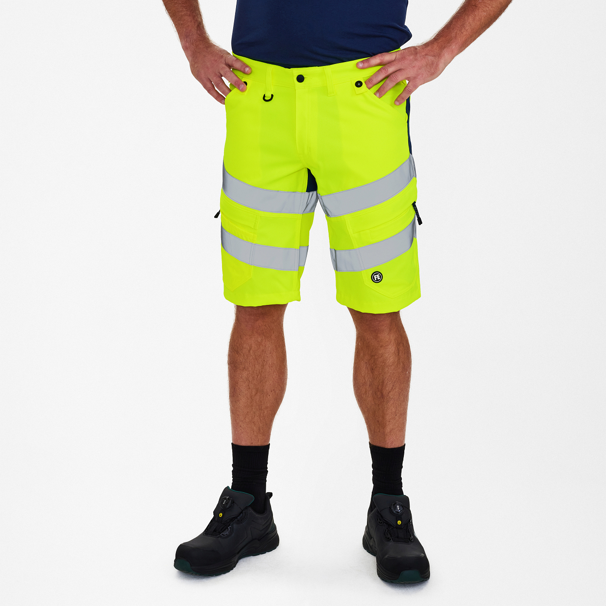 ENGEL Safety Arbeitsshorts mit 2-Wege-Stretch in Gelb/Blue Ink, Größe 54