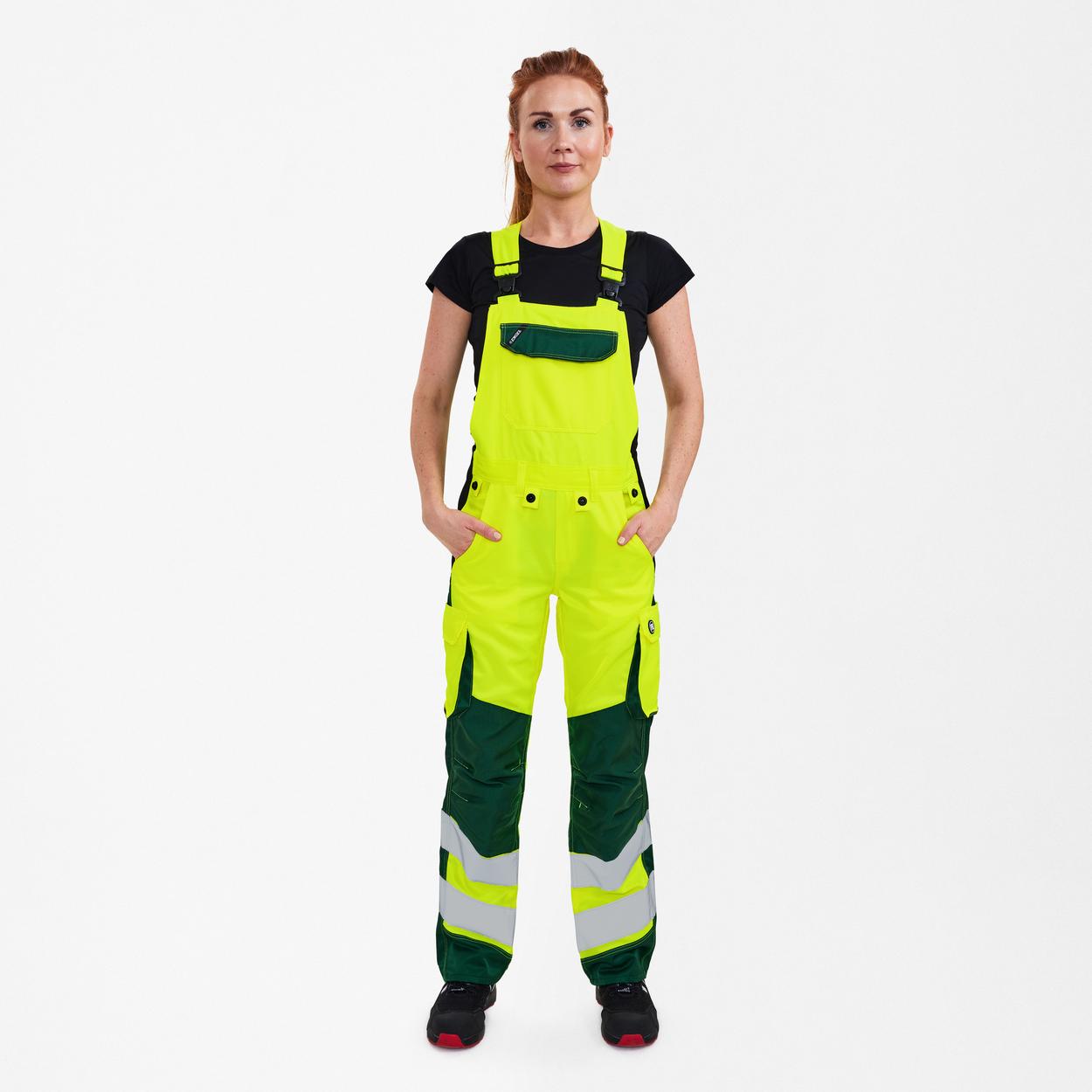ENGEL Safety Light Damen Latzhose in Gelb/Grün, Größe 48