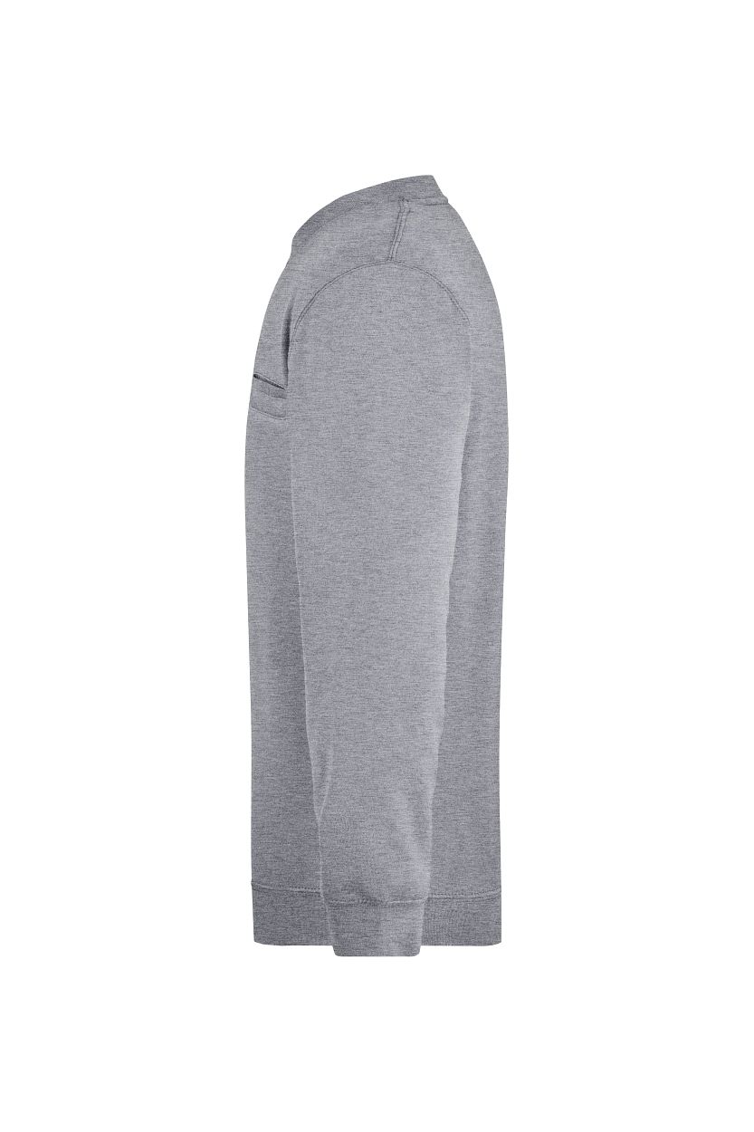 Men's Round Sweat Pocket "JN924" in Grey-Heather, Größe 3XL - Daiber