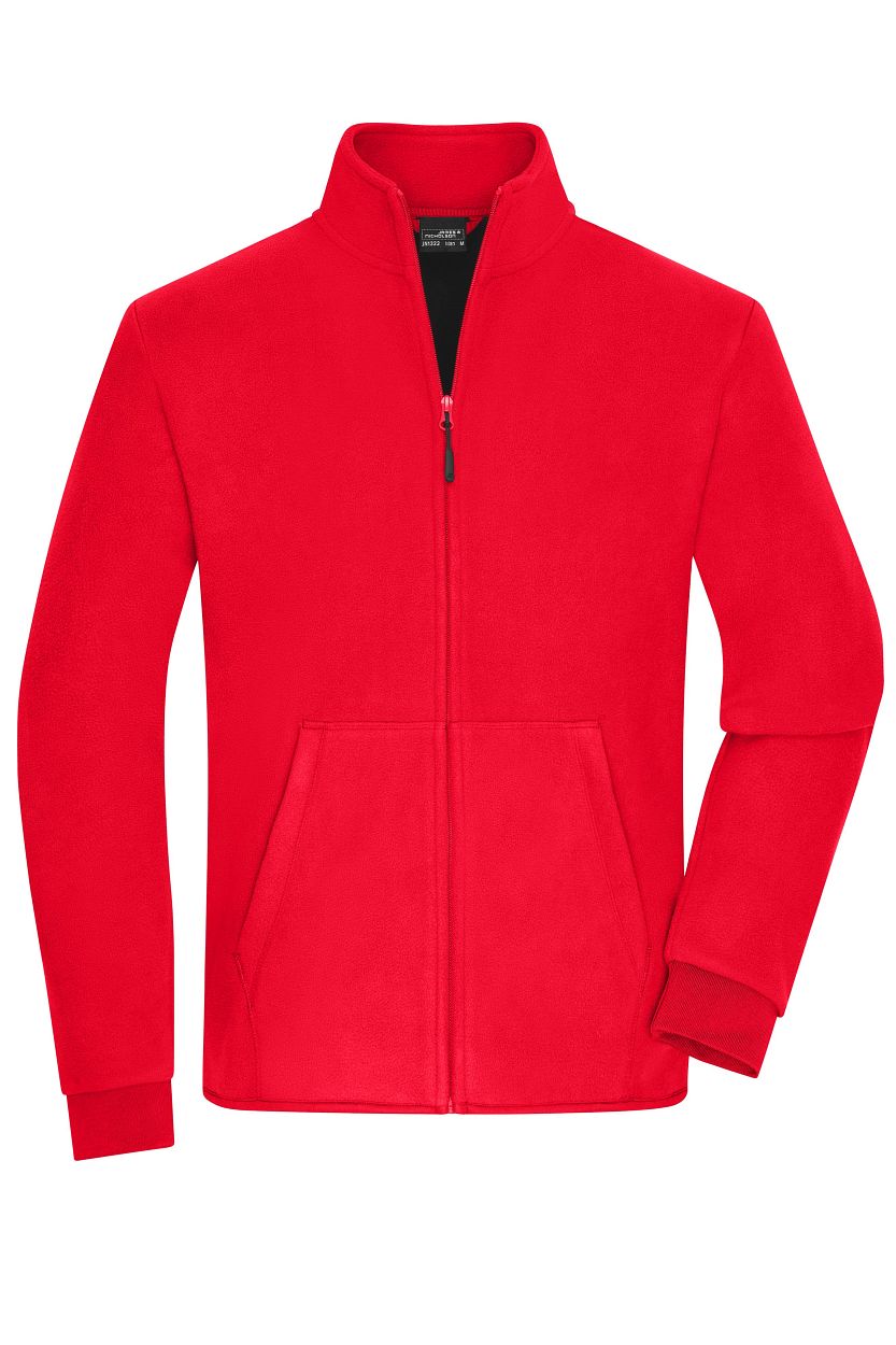 Men's Bonded Fleece Jacket "JN1322" in Red/Black, Größe 3XL - Daiber