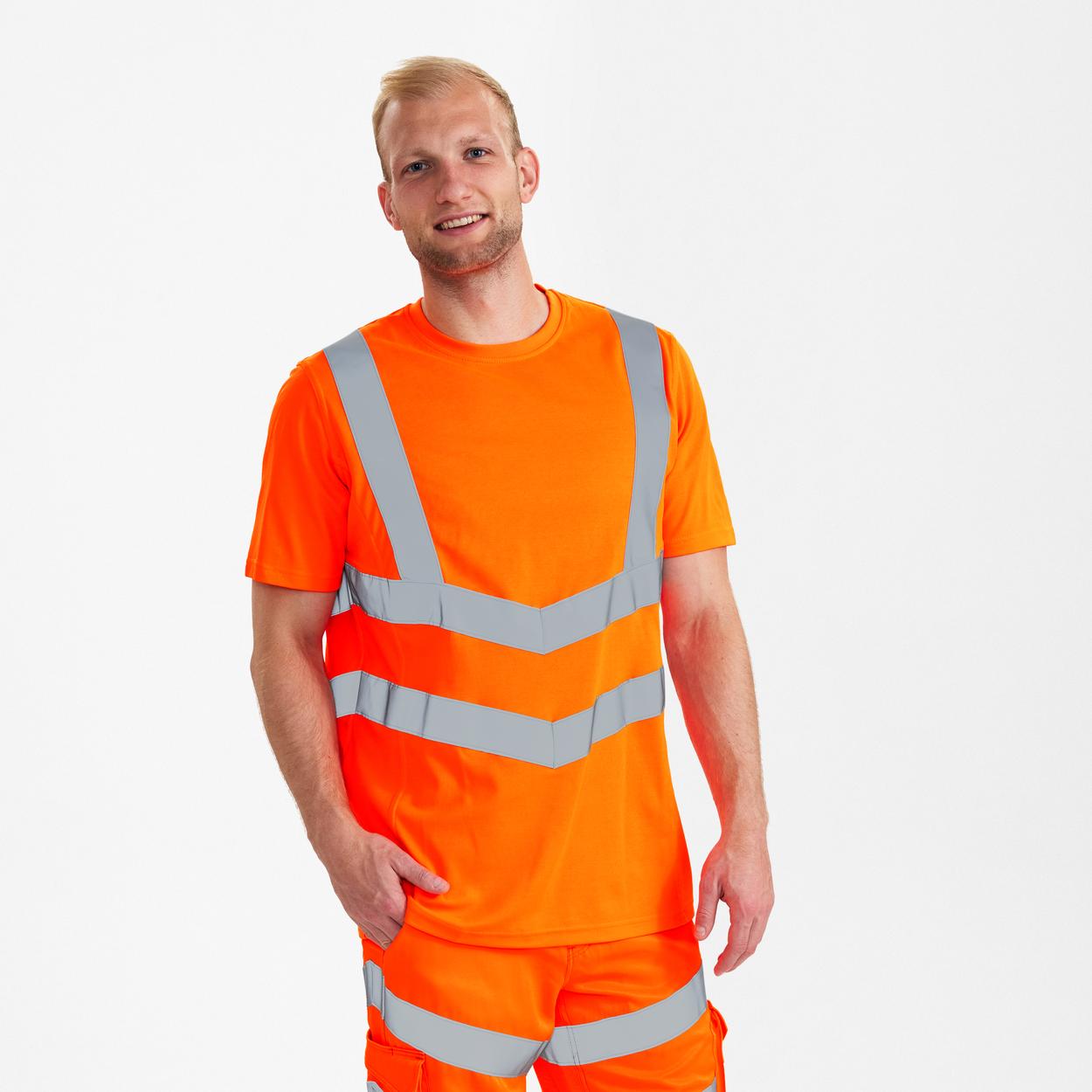 ENGEL Safety T-Shirt in Hi-vis Orange, Größe XS