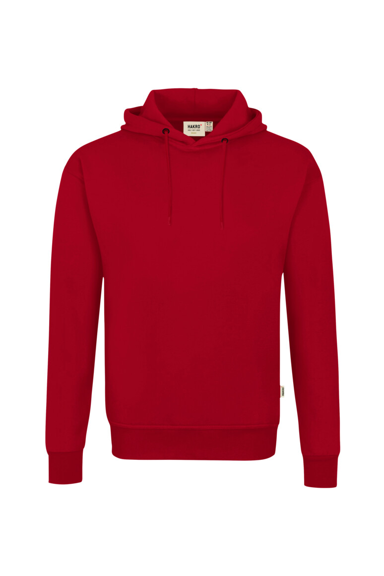 HAKRO 560 Kapuzen-Sweatshirt Bio-Baumwolle GOTS in Rot, Größe 6XL