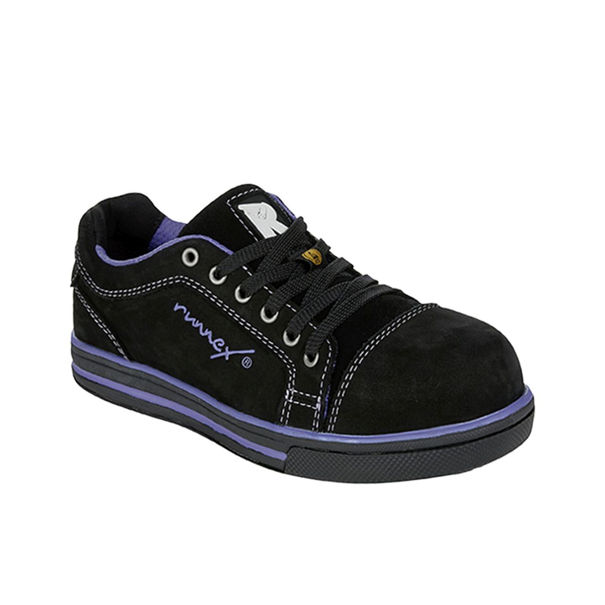 RUNNEX® S3-Damen-ESD-Sicherheitshalbschuhe GirlStar in Schwarz / Violett, Gr. 42