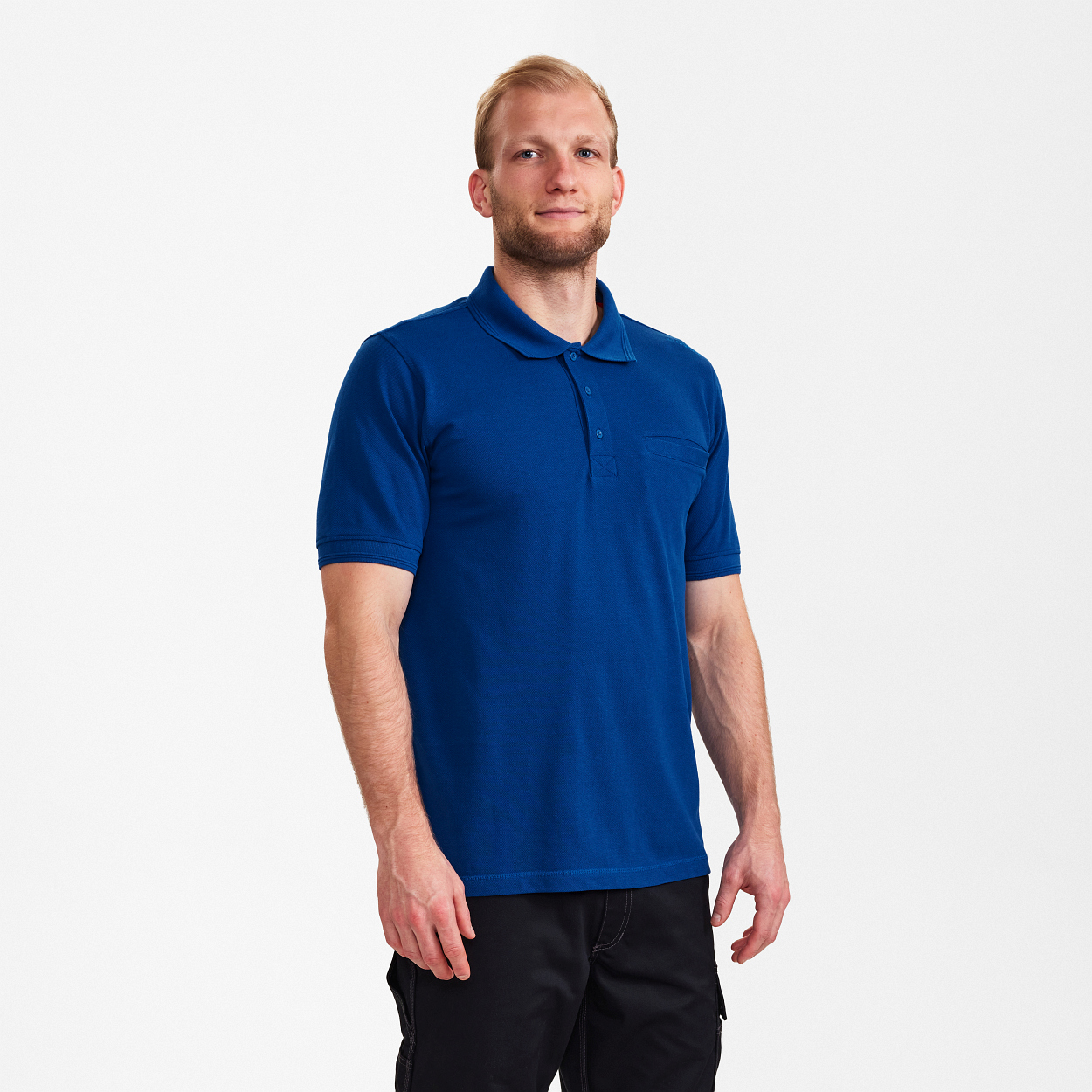 ENGEL Extend Poloshirt mit Brusttasche in Surfer Blue, Größe XS