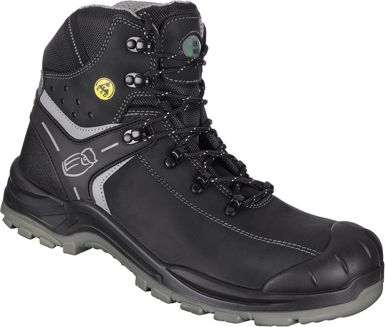 Stiefel niedrig L6122 München in Schwarz/Grau, Gr. 48 von Leibwächter