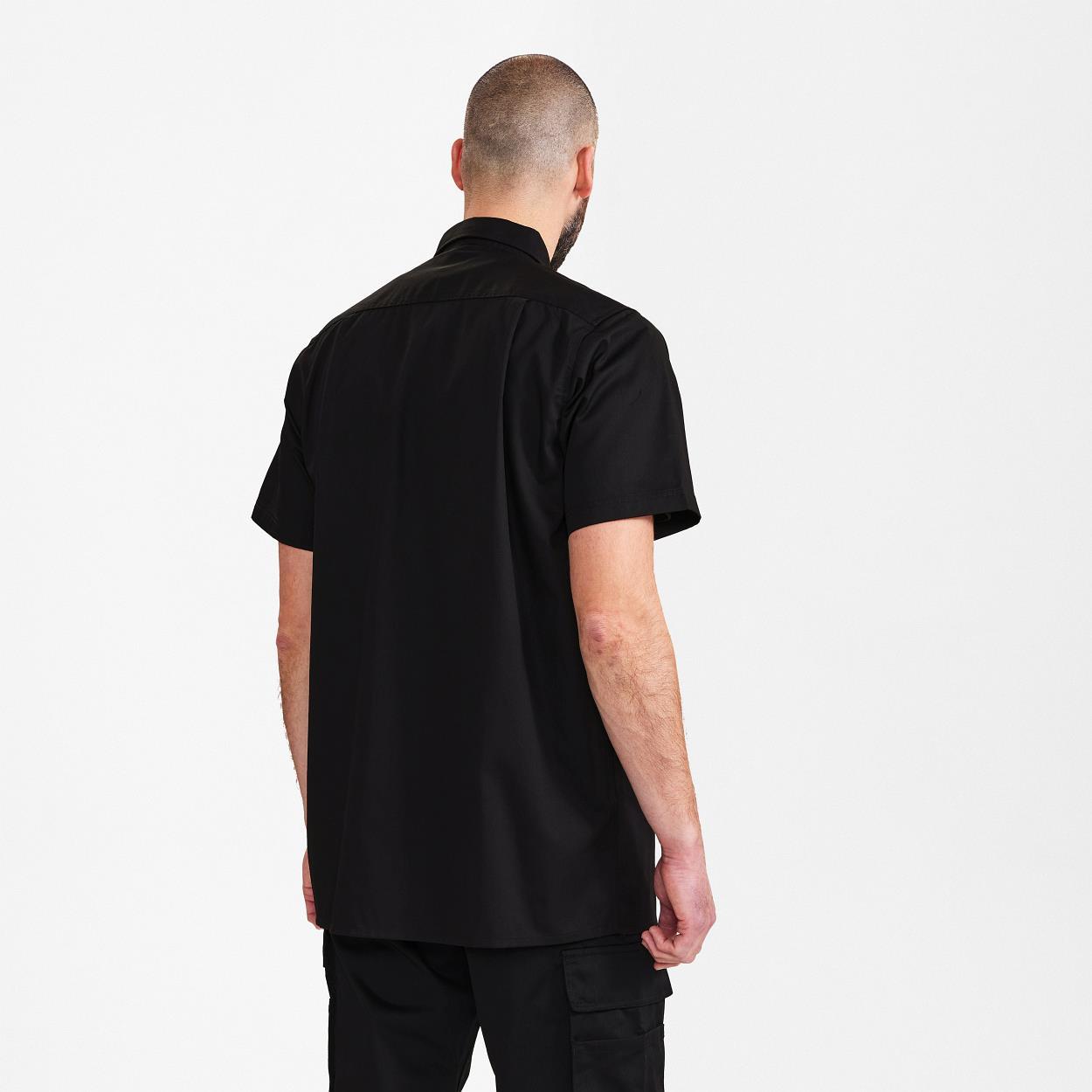 ENGEL Extend kurzärmliges Herrenhemd in Schwarz, Größe 45/46