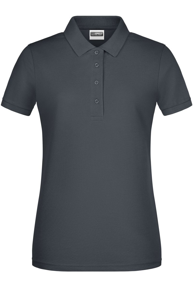 8009 Damen Basic Polo in Graphite, Größe M von James & Nicholson