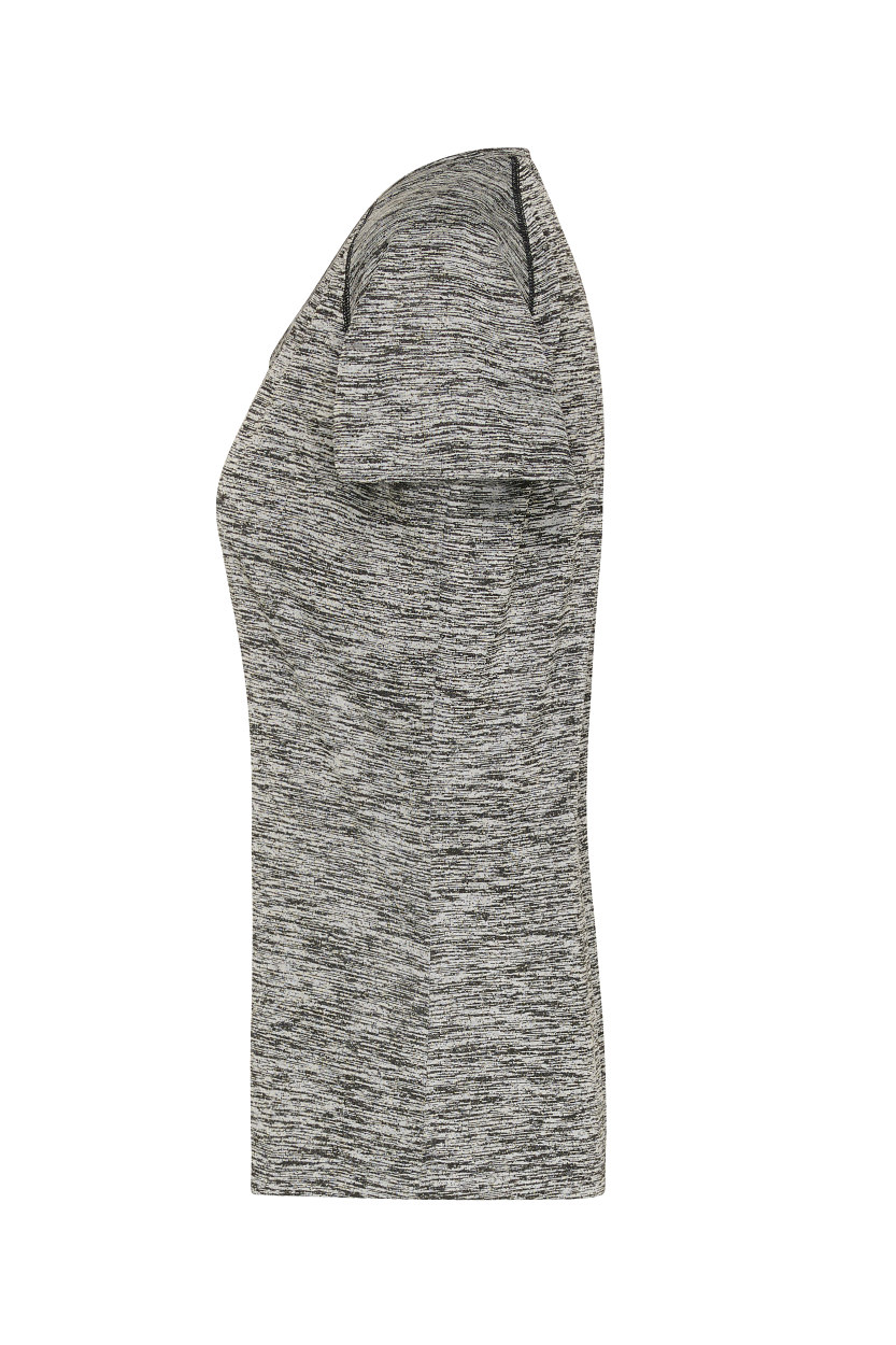 Ladies' Sports T-Shirt "JN495" in Black-Melange/Black, Größe 2XL - Daiber