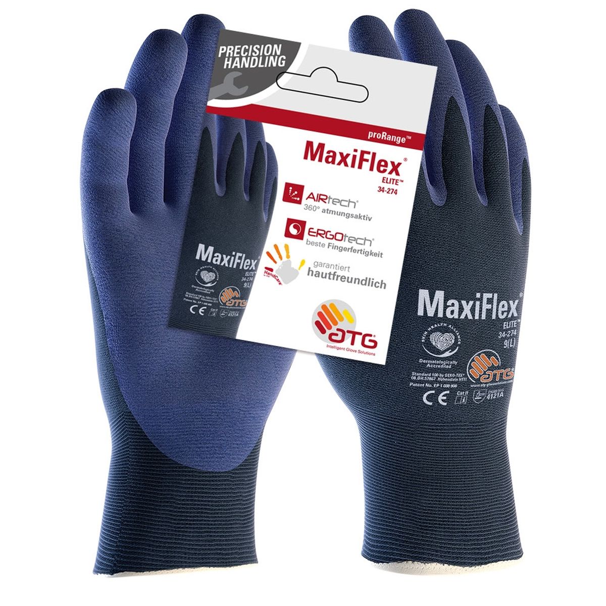 MaxiFlex® Elite™ Nylon-Strickhandschuhe (34-274 HCT), SB-Verpackung