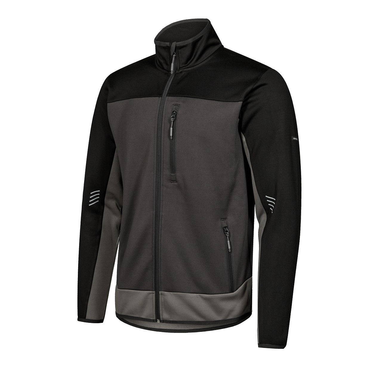 ENGEL Entire Midlayer-Cardigan in Anthrazitgrau/Schwarz, Größe XS