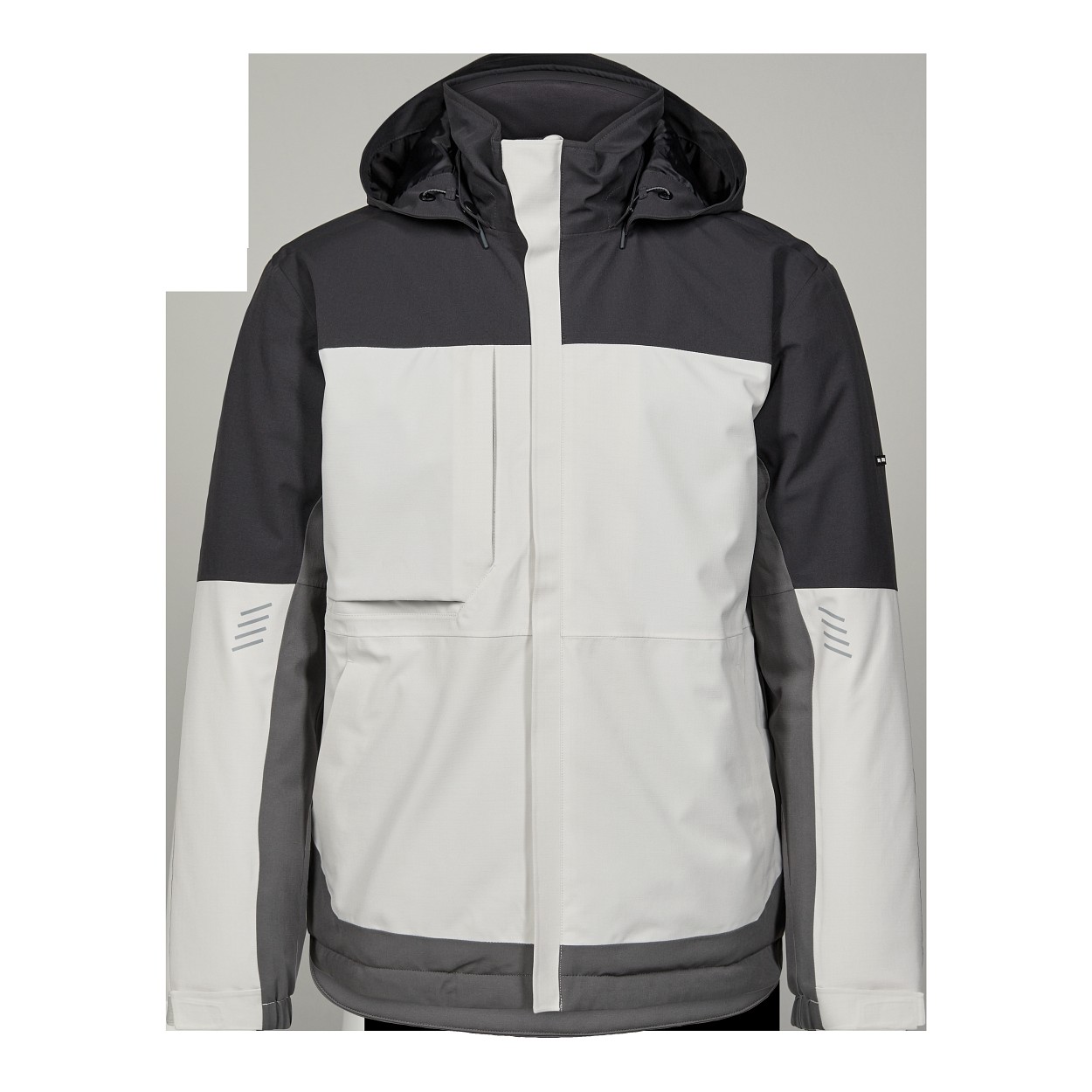 ENGEL Entire Winterjacke in Bone White / Anthracite Grey, Größe 2XL