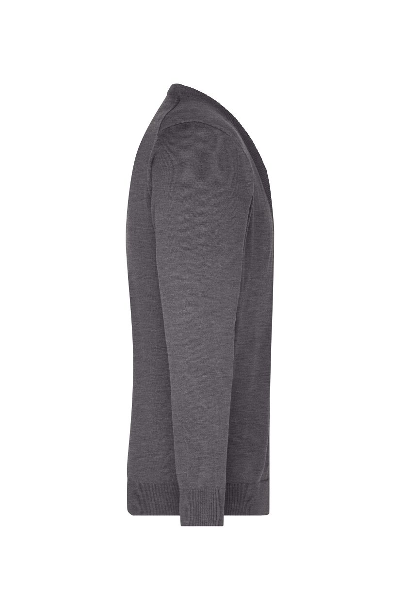Men's V-Neck Cardigan "JN661" in Anthracite-Melange, Größe 3XL - Daiber