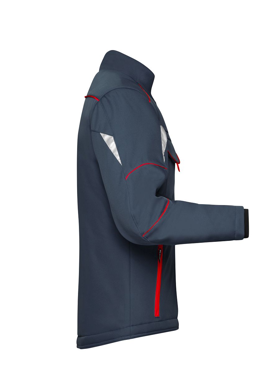 Workwear Softshell Padded Jacket - COLOR - "JN853" in Carbon/Red, Größe 6XL - Daiber