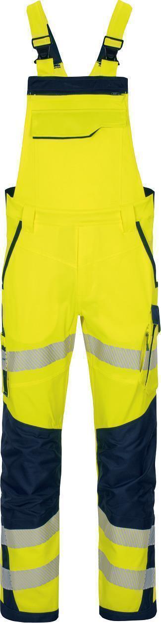 Latzhose Flex-HiVis leuchtgelb-marine in Gr. 98 von Vizwell