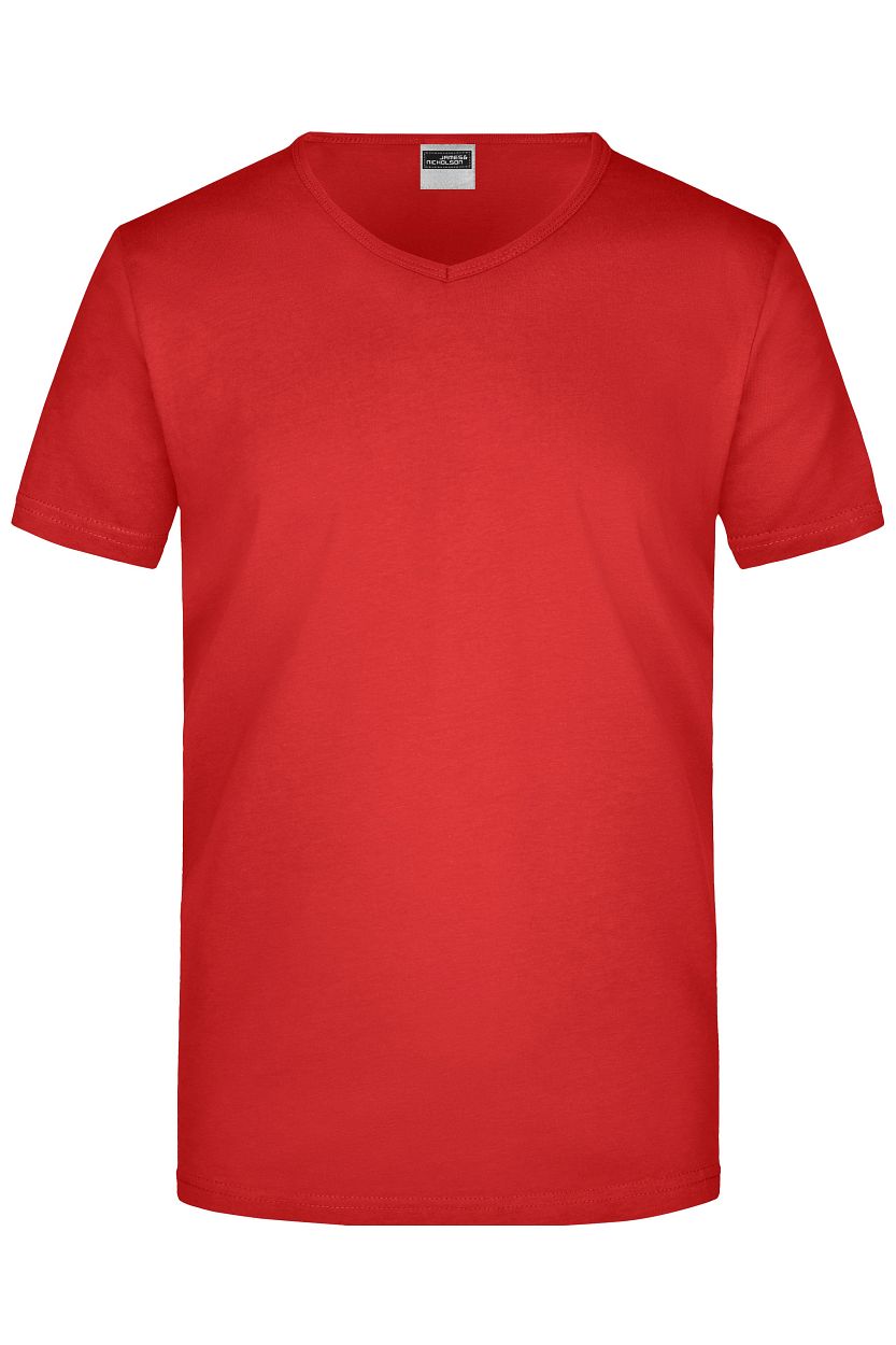 Men's Slim Fit V-T "JN912" in Red, Größe 2XL - Daiber