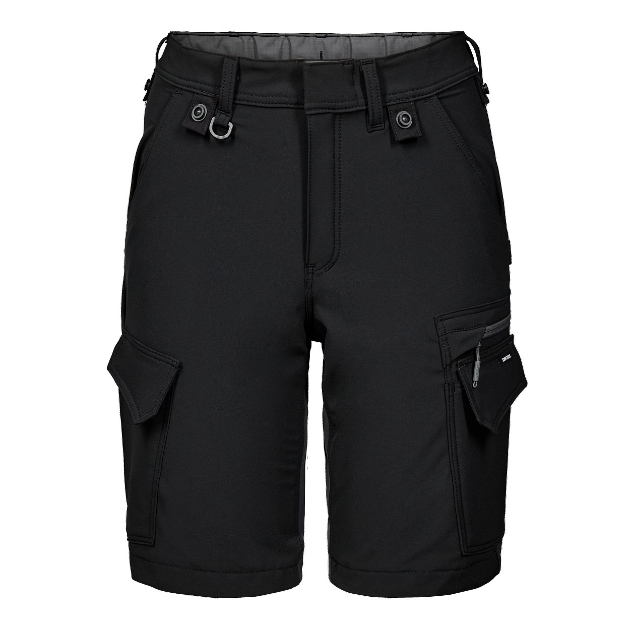 ENGEL Entire Damen Arbeitsshorts mit 4-Wege-Stretch in Schwarz/Anthrazit Grau, Größe 48