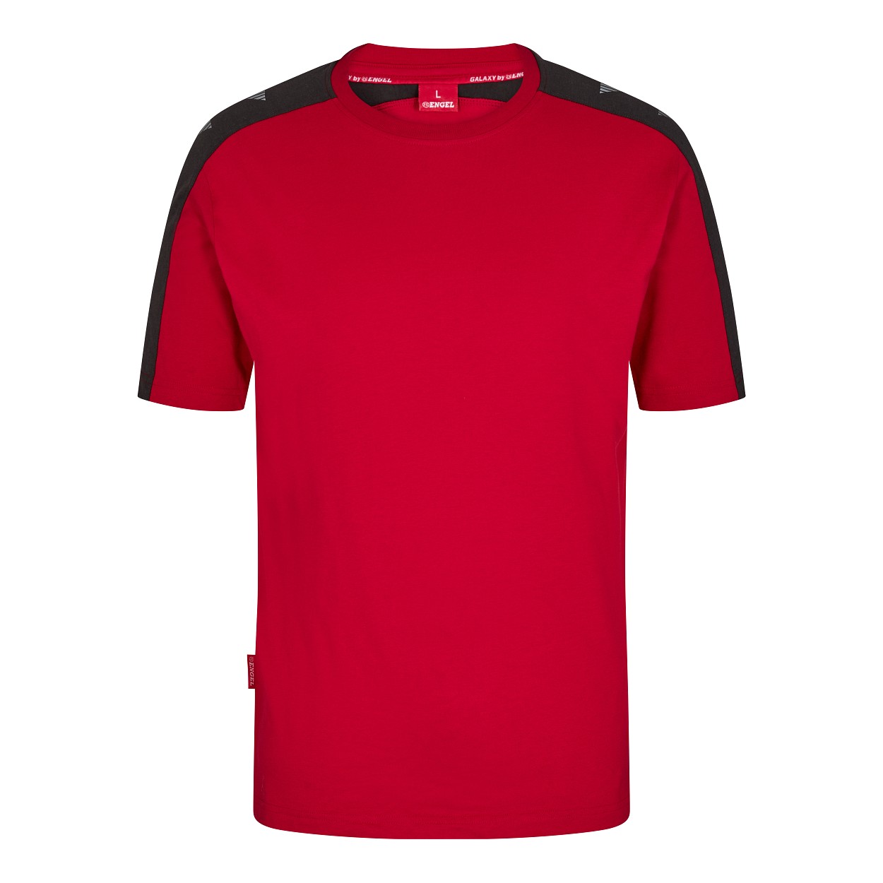 ENGEL Galaxy T-Shirt in Tomato Red/Anthrazit Grau, Größe XS