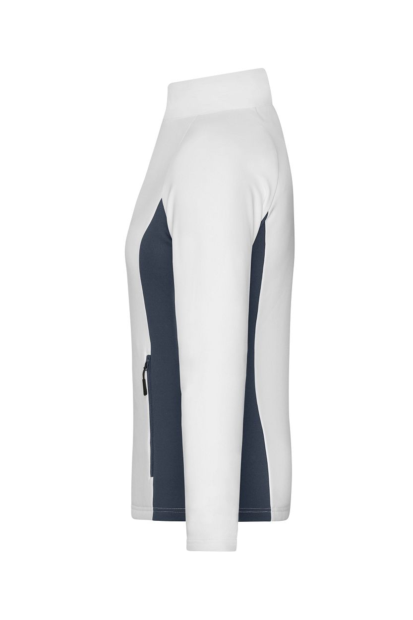 Ladies' Stretchfleece Jacket "JN1859" in White/Carbon, Größe 3XL - Daiber