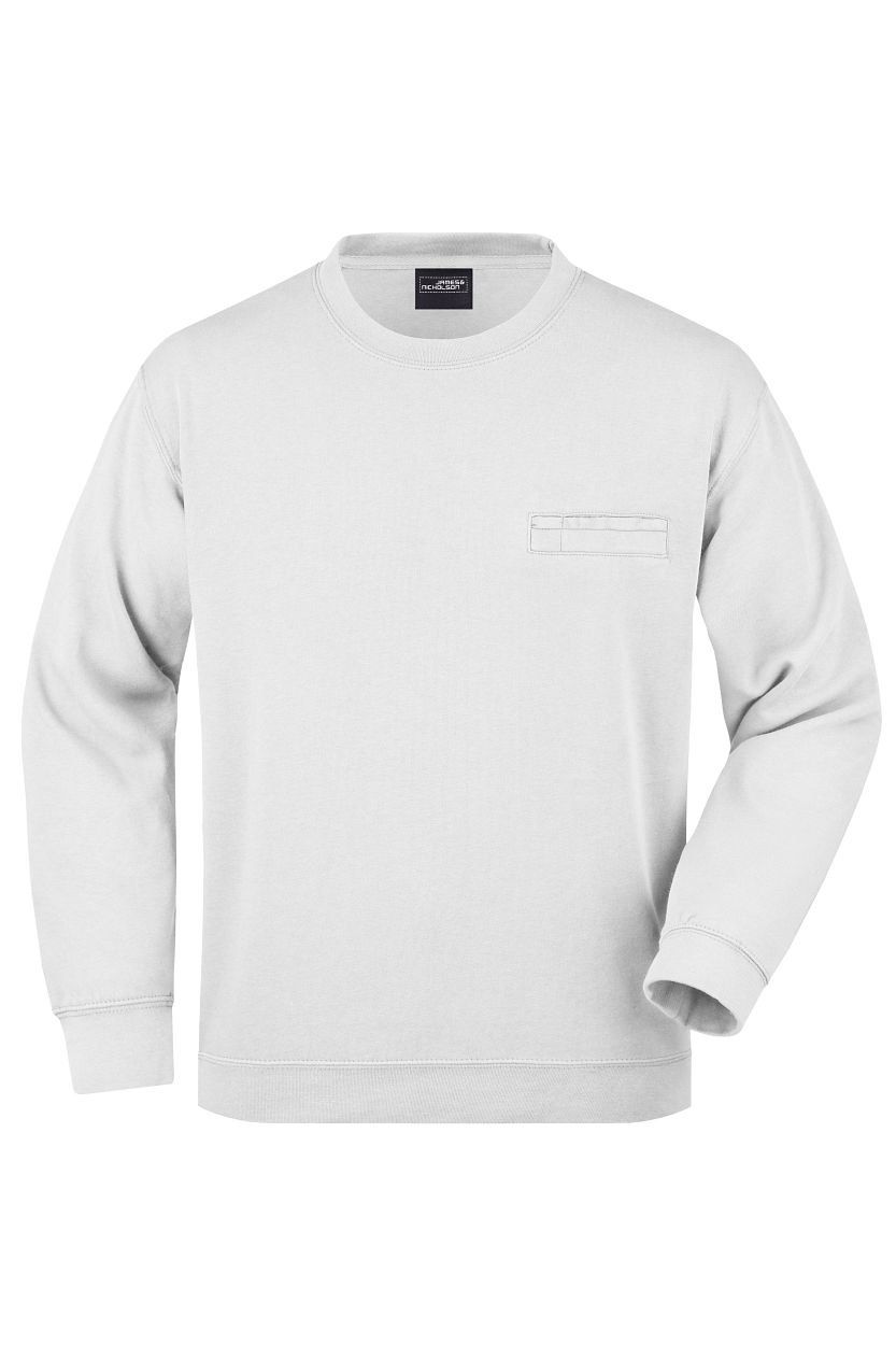 Men's Round Sweat Pocket "JN924" in White, Größe 3XL - Daiber