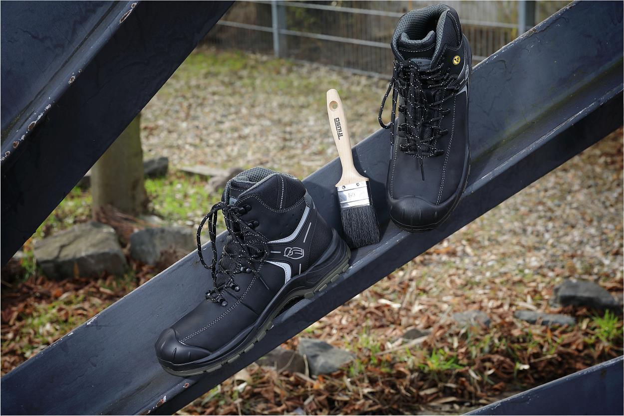 Stiefel niedrig L6122 München in Schwarz/Grau, Gr. 48 von Leibwächter