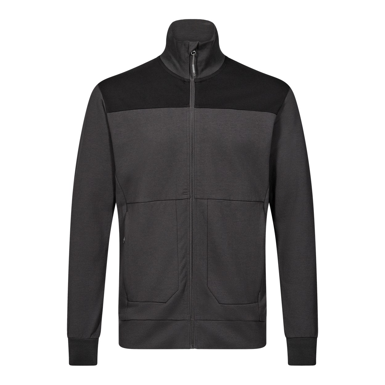 ENGEL Entire Sweatcardigan mit Kragen in Anthrazitgrau/Schwarz, Größe XS