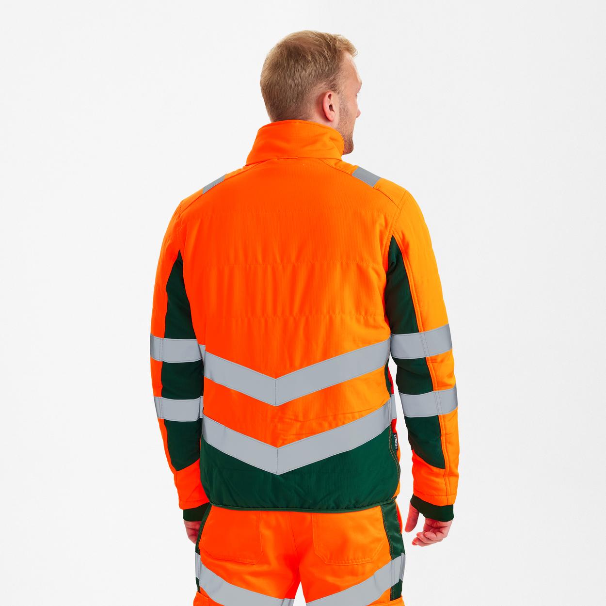 ENGEL Safety Stepp-Jacke in Orange/Grün, Größe XS