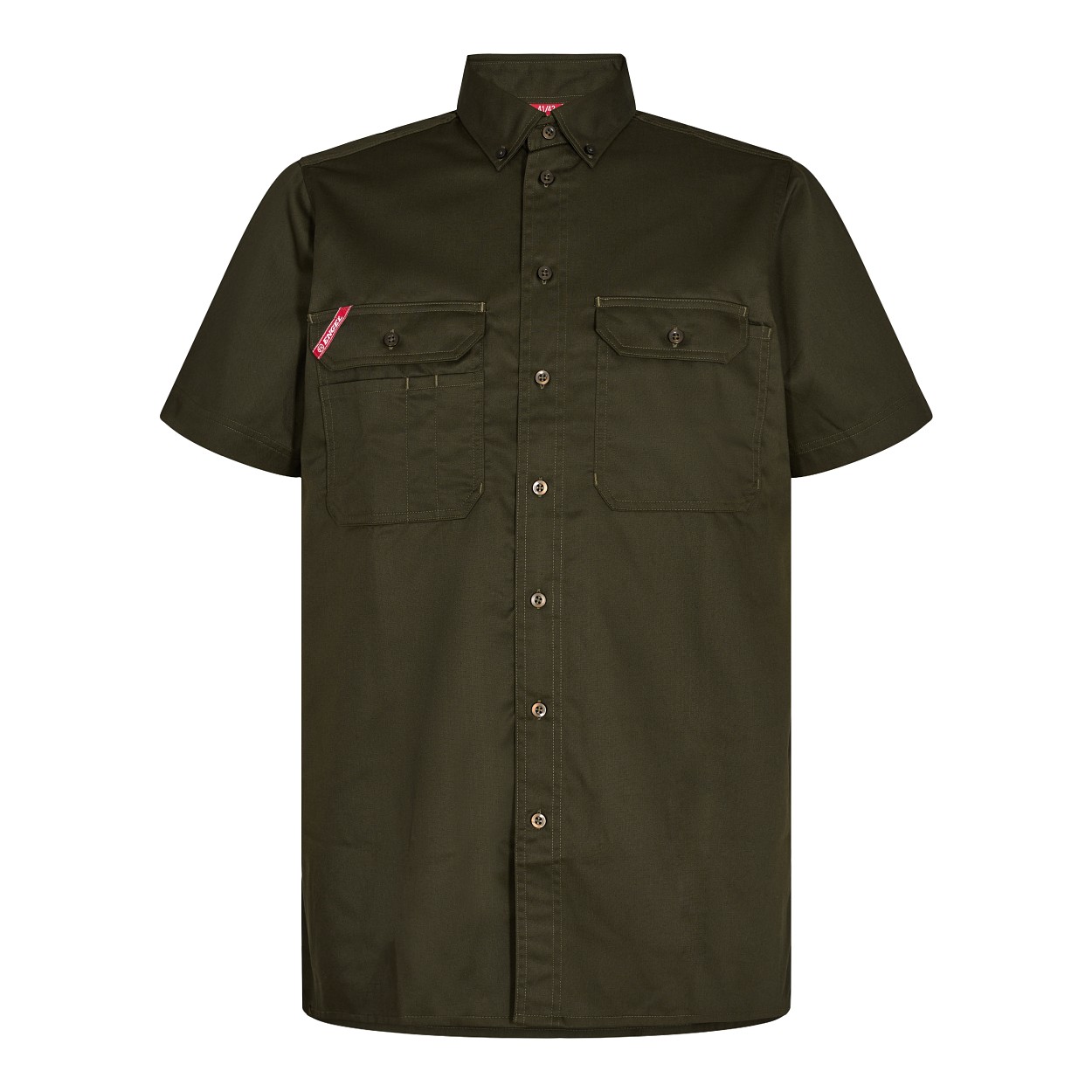 ENGEL Extend kurzärmliges Herrenhemd in Forest Green, Größe 49/50
