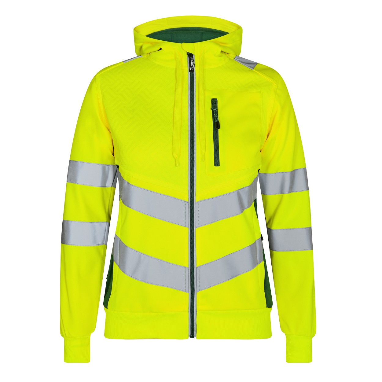 ENGEL Safety Damen Sweatcardigan in Gelb/Grün, Größe XS
