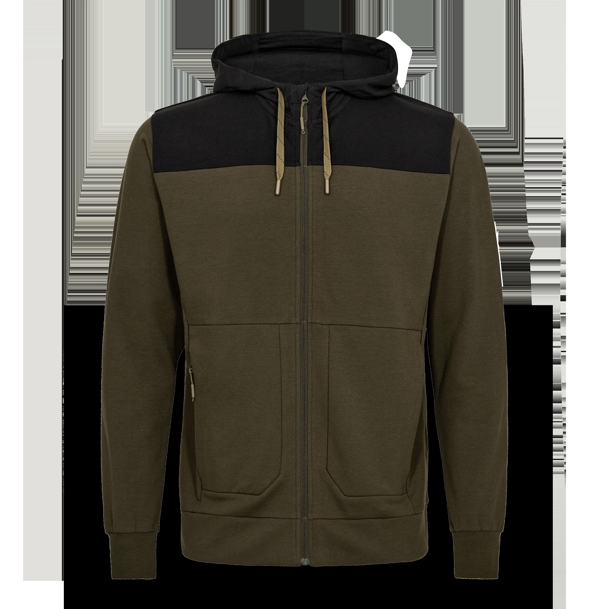 ENGEL Entire sweatcardigan mit kapuze in Forest Green/Schwarz, Größe 4XL