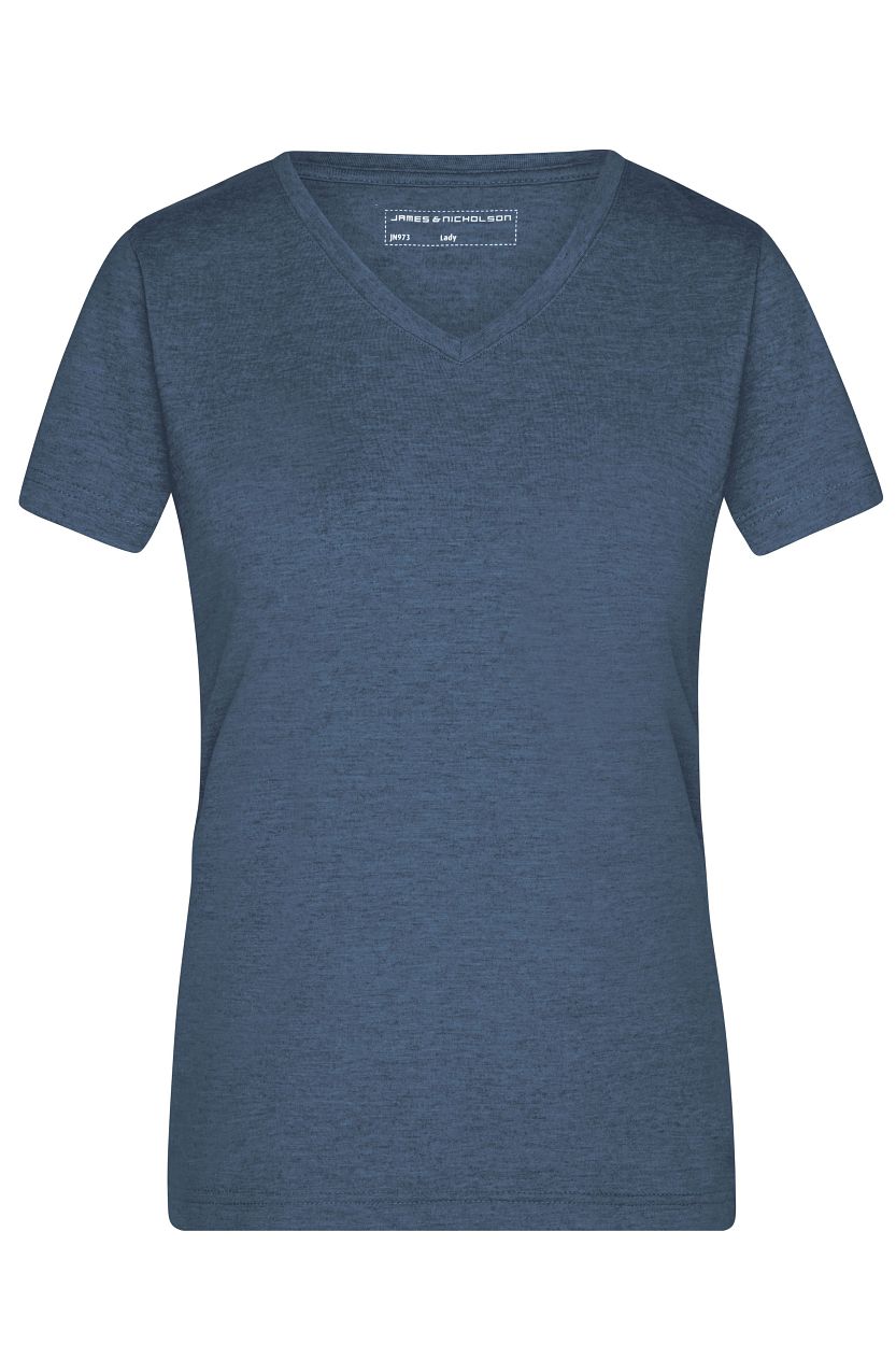 Ladies' Heather T-Shirt "JN973" in Blue-Melange, Größe 2XL - Daiber