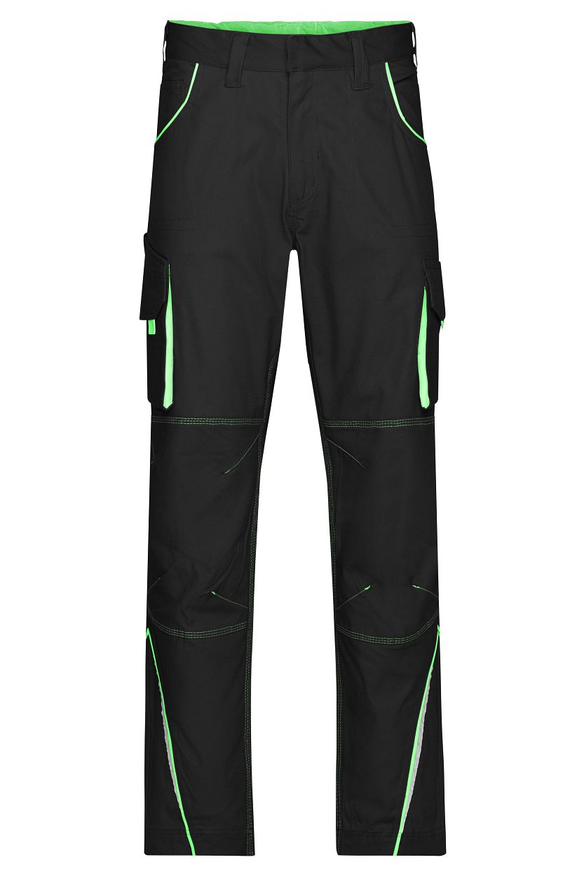Workwear Pants - COLOR - "JN847" in Black/Lime-Green, Größe 62 - Daiber