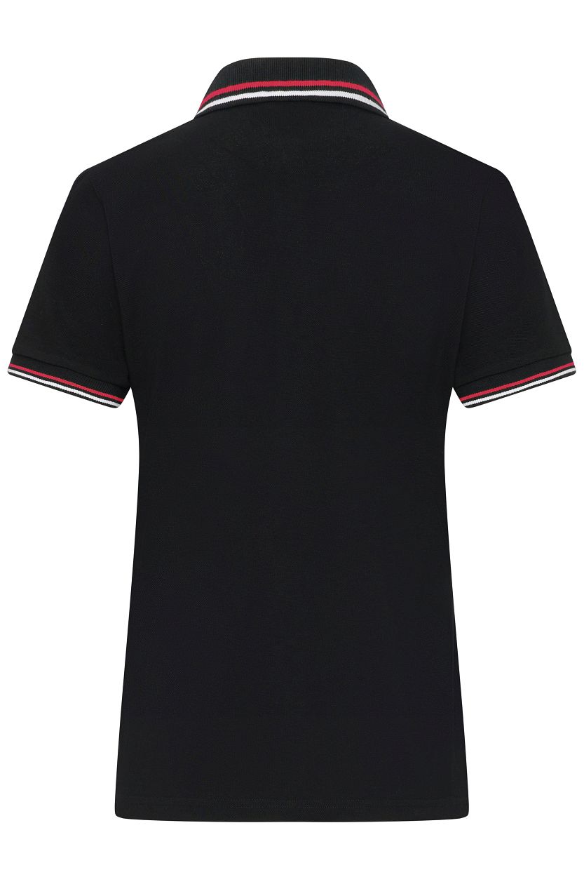 Ladies' Polo "JN1305" in Black/White/Red, Größe 2XL - Daiber