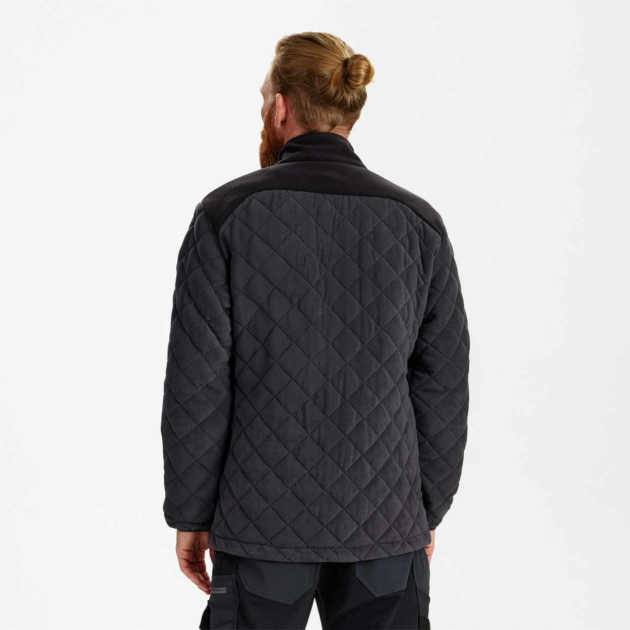 ENGEL Entire Gestepptes-Fleecejacke in Anthrazitgrau/Schwarz, Größe XS