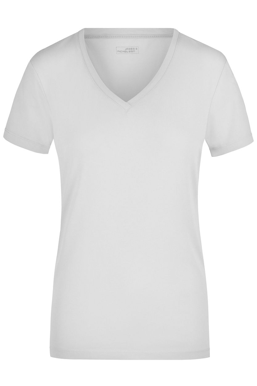 Ladies' Stretch V-T "JN928" in White, Größe 2XL - Daiber
