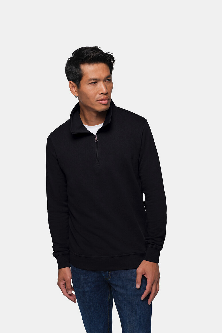HAKRO 451 Zip-Sweatshirt Premium in schwarz, Größe 2XS