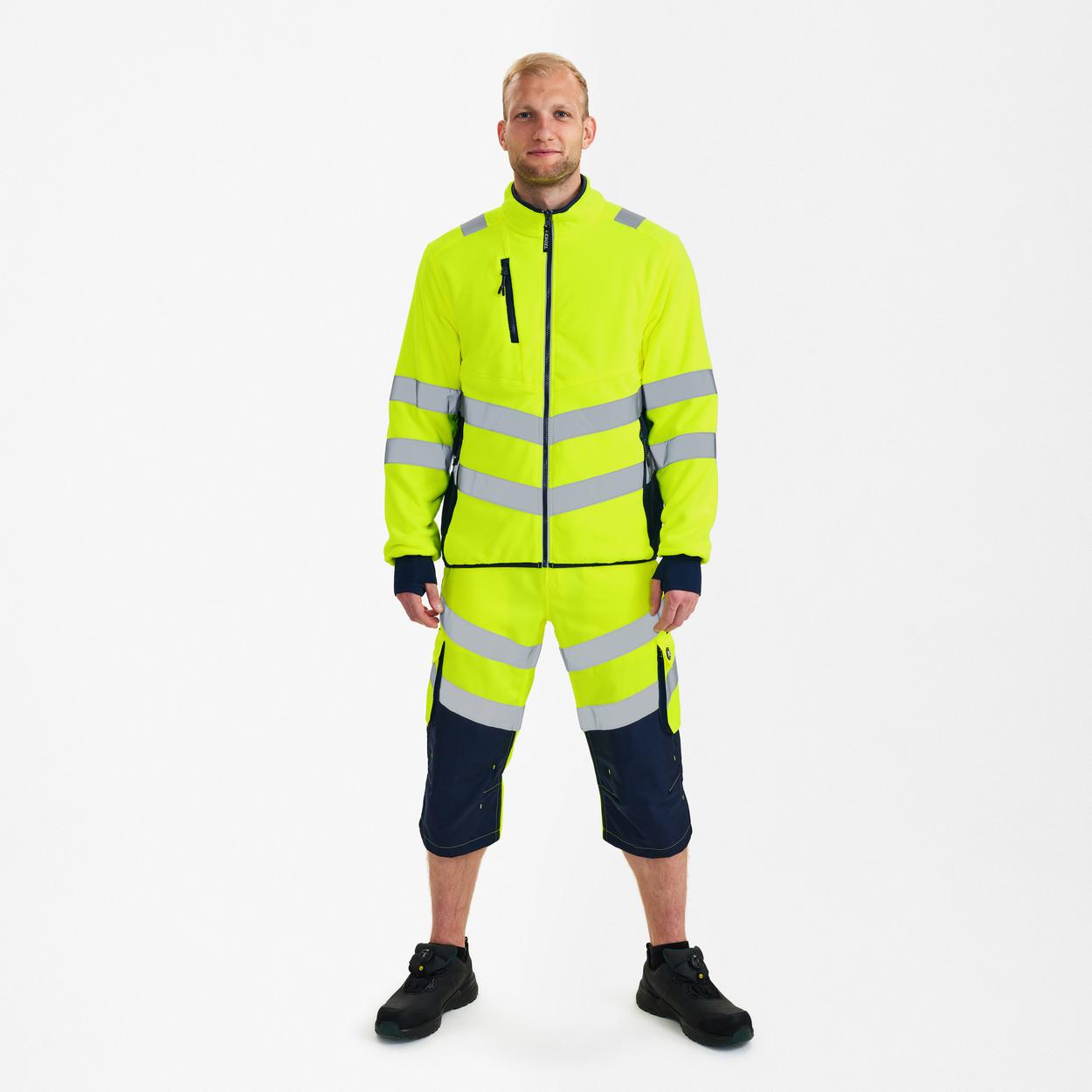 ENGEL Safety Fleecejacke in Gelb/Blue Ink, Größe XS