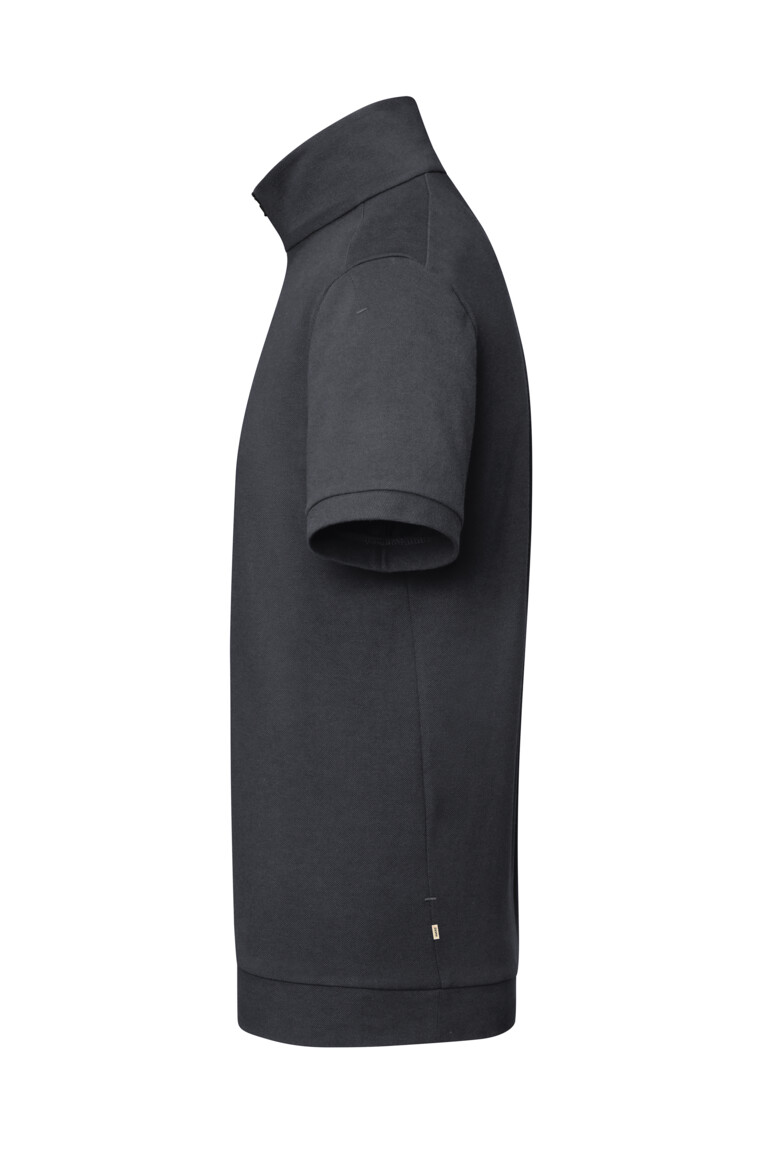 HAKRO 534 Zip-Shirt Piqué MIKRALINAR® ECO in Karbongrau, Größe 6XL