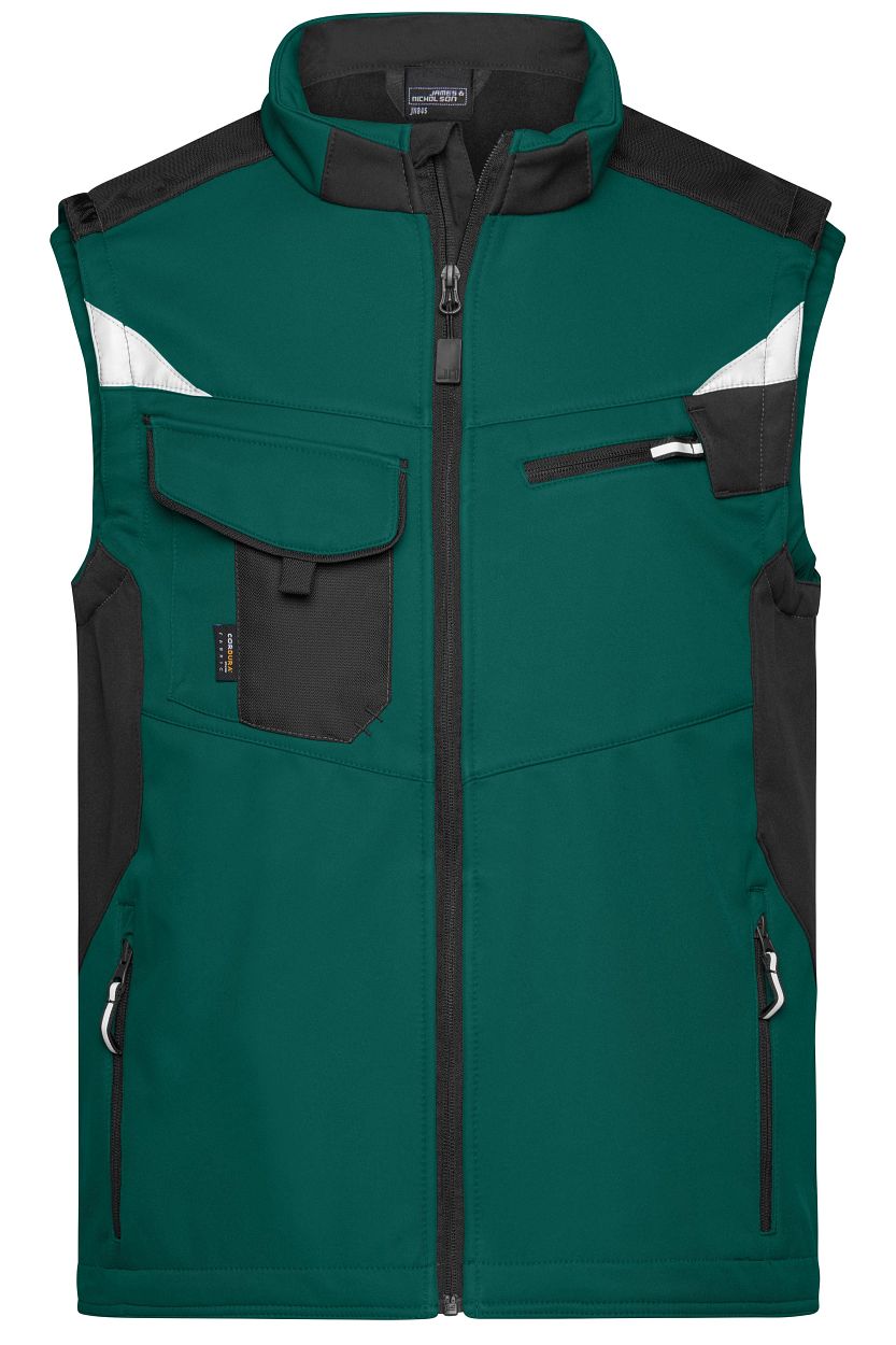 Workwear Softshell Vest - STRONG - "JN845" in Dark-Green/Black, Größe 6XL - Daiber