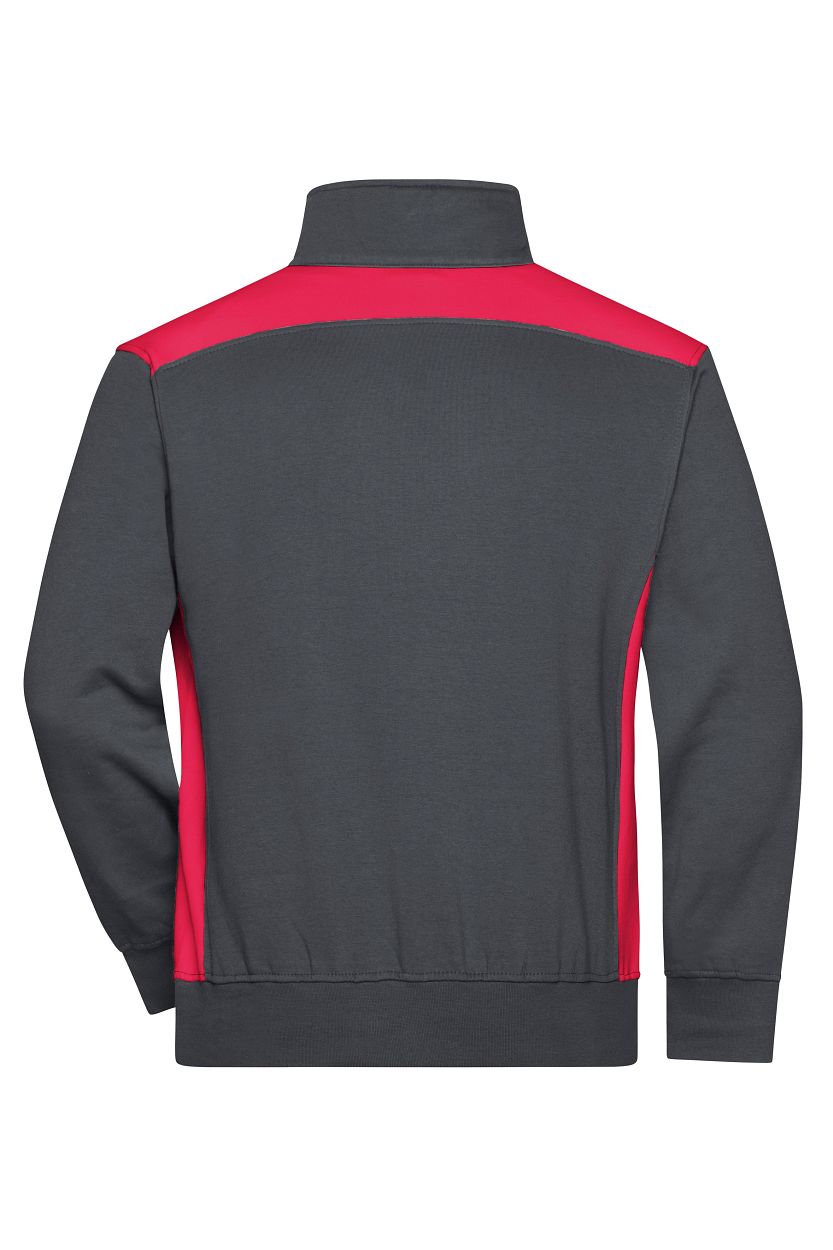 Workwear Half-Zip Sweat - COLOR - "JN868" in Carbon/Red, Größe 6XL - Daiber