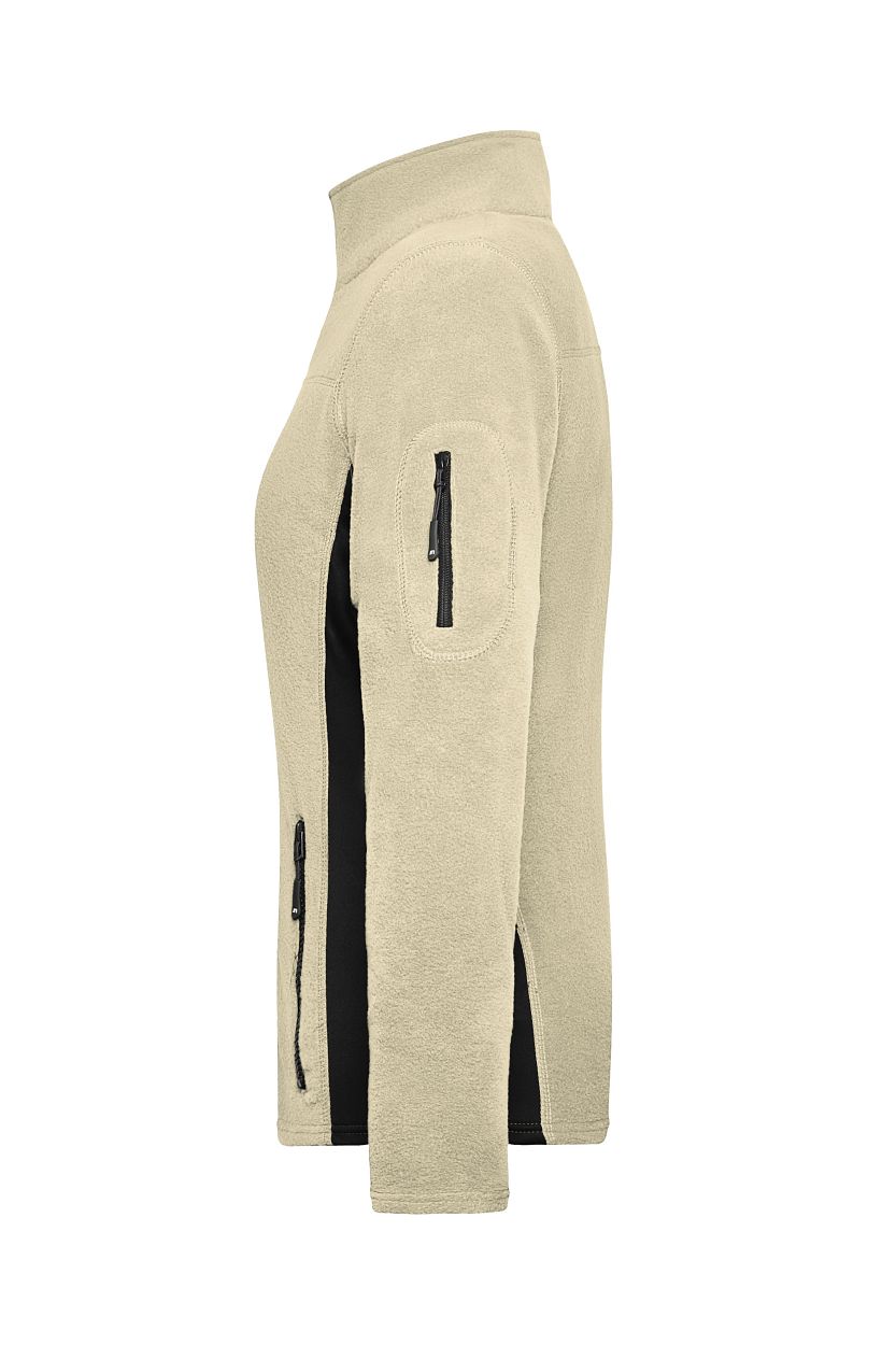 Ladies' Workwear Fleece Jacket - STRONG - "JN841" in Stone/Black, Größe 4XL - Daiber