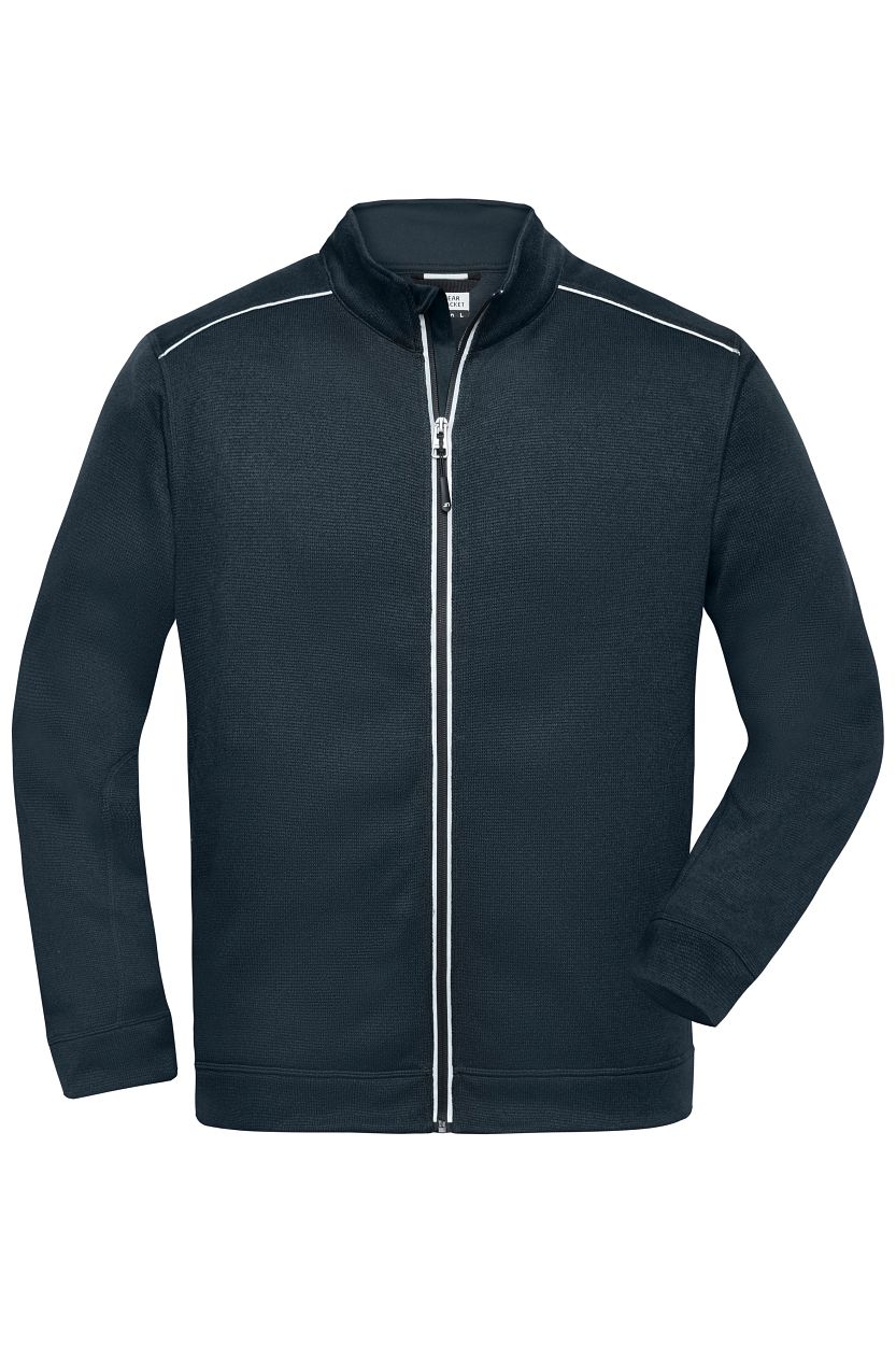 Men's Knitted Workwear Fleece Jacket - SOLID - "JN898" in Navy/Navy, Größe 6XL - Daiber