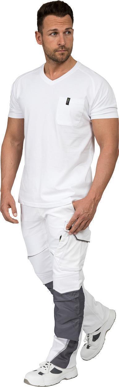 T-Shirt V-Neck Uwe FLEXT04 Flex Line in Weiß, Gr. XS von Leibwächter