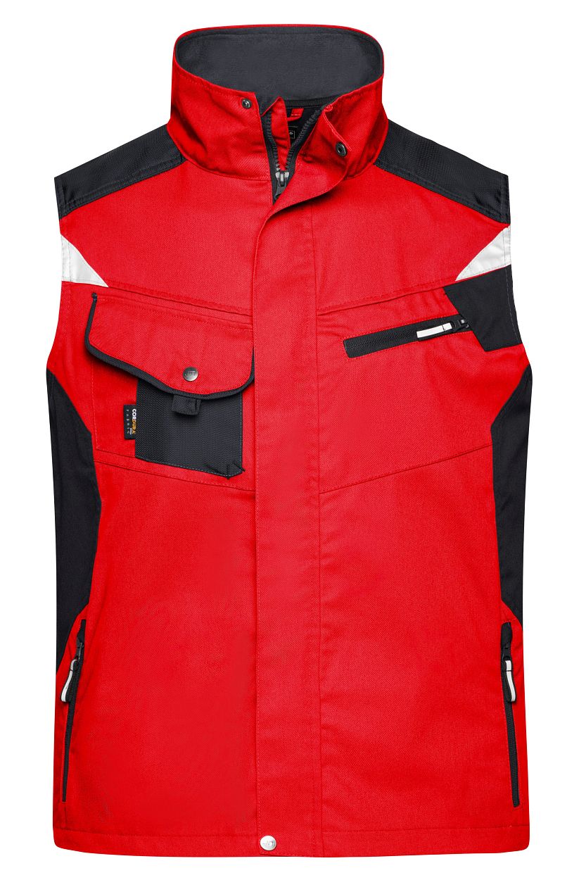 Workwear Vest - STRONG - "JN822" in Red/Black, Größe 6XL - Daiber